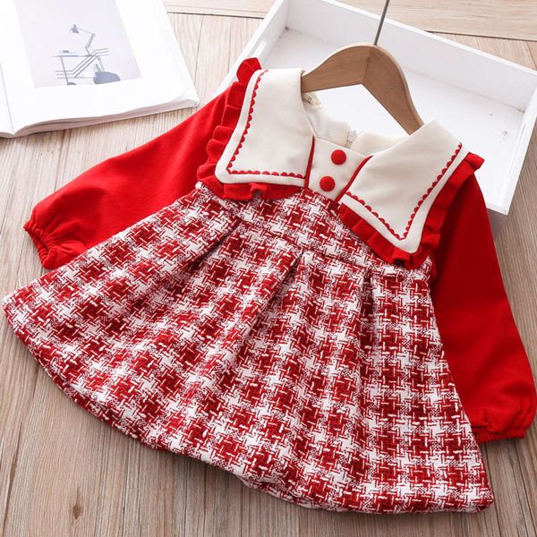 

fragrance plaid girls' drs korean winter small new year plush thickened warm princs skirt k6motp5w, Red;yellow