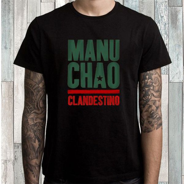 

manu chao clandestino logo men's black t-shirt size s m l xl 2xl 3xl hip-hop tee shirt sport hooded sweatshirt hoodie