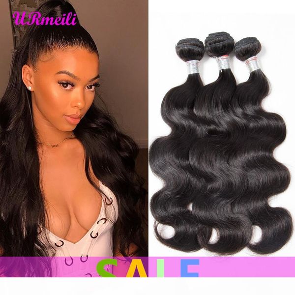 

10a brazilian body wave bundles virgin hair weave 100% human hair bundles body wave unprocessed remy hair weave 4 or 3 bundles available, Black
