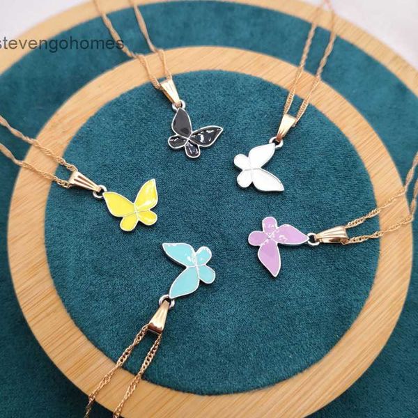 

short female clavicle chain forest girls fairy cool wind butterfly pendant necklace, Silver