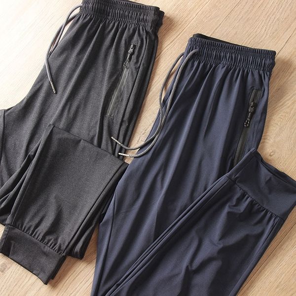 

xvkft fried chicken mouth four sides elastic ice casual quick silk sports drying breathable elastic sports casual pants tie 1pkbk pants men, Blue