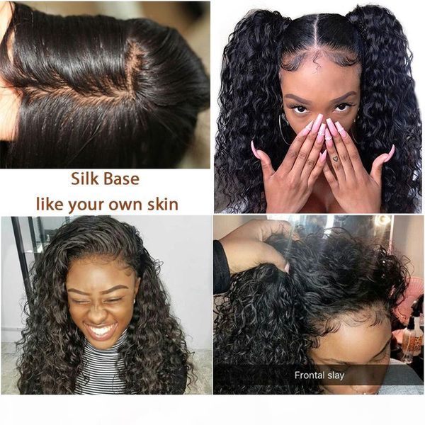 

base wigs deep wave lace front human hair wigs for women brazilian silk lace wig with baby hair dolago curly black remy