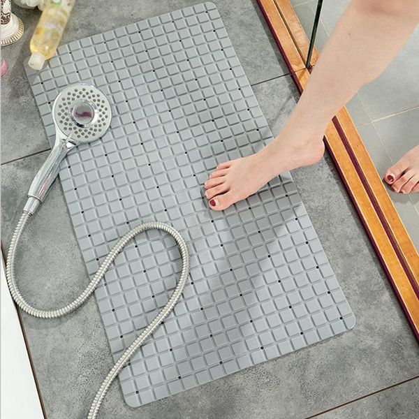 

bath mats home modern shower pad draining hole suction grip back non slip eco-friendly bathroom mat easy to clean solid toilet soft