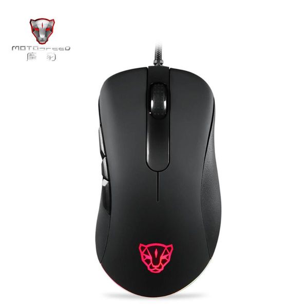 

motospeed v100 professional marco definitable 6200 dpi rgb optical wired gaming mouse pc mice with snipper button for fps gamer
