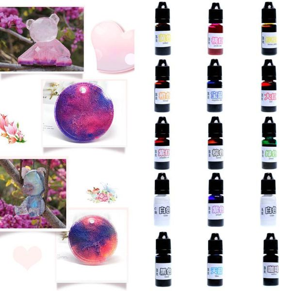 

15colors/set 10 ml epoxy resin uv dye coloring colorant pigment for diy jewelry making crafts arts handmade accessories dropship q1106