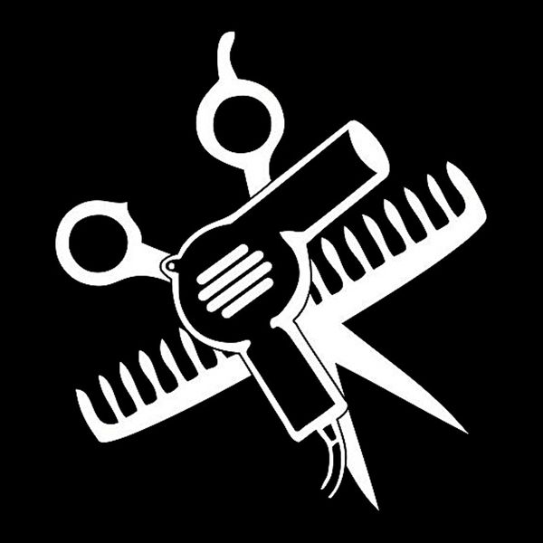 

13.6cm*15cm hairdressing tools cute hair dryer vinyl decoration car sticker c22-0132