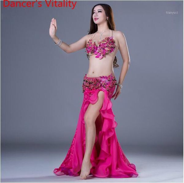 

performance dancer's vitality women elegant belly dance costumes girls 2pcs bra+skirt ballroom dance suit m,l lady style wear1, Black;red