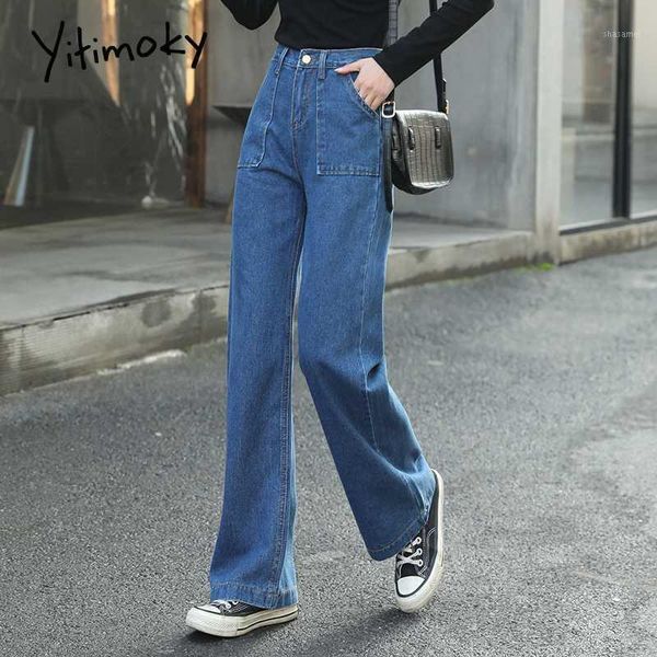 

woman jeans high waist wide leg pants denim jeans blue street style vintage quality harajuku plus size big pocket straight pants1
