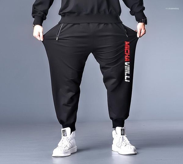 

7xl 6xl 5xl xxxxl plus mens joggers zipper casual pants fitness sportswear tracksuit sweatpants trousers black gyms jogger11