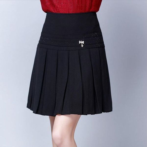 

Winter Women Short Color Big Skirt Plied Quality Pz4b, Black