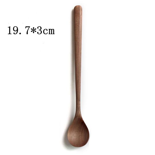 

japanese style black walnut wooden dessert spoon tableware coffee honey spoons stir long scoop soup rice spoon kitchen supplies h bbyjdh