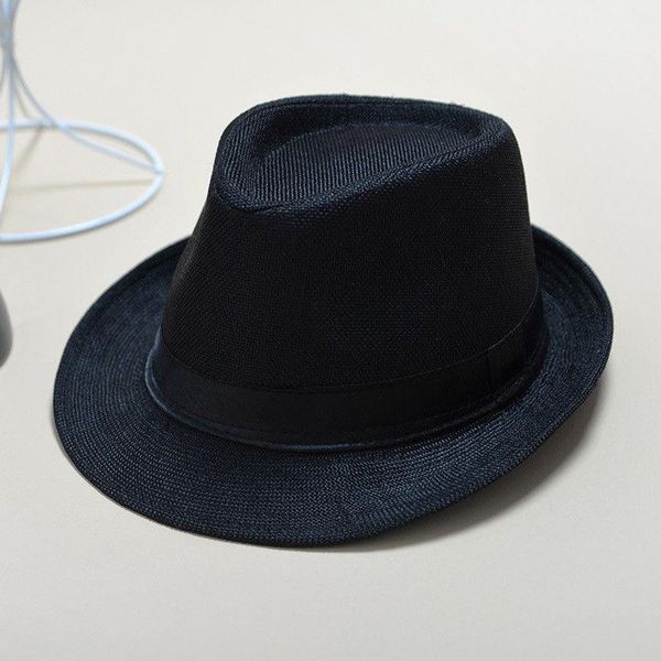 

cloches fashion summer cool panama wide brim fedora straw made indiana jones style hat blue black, Blue;gray