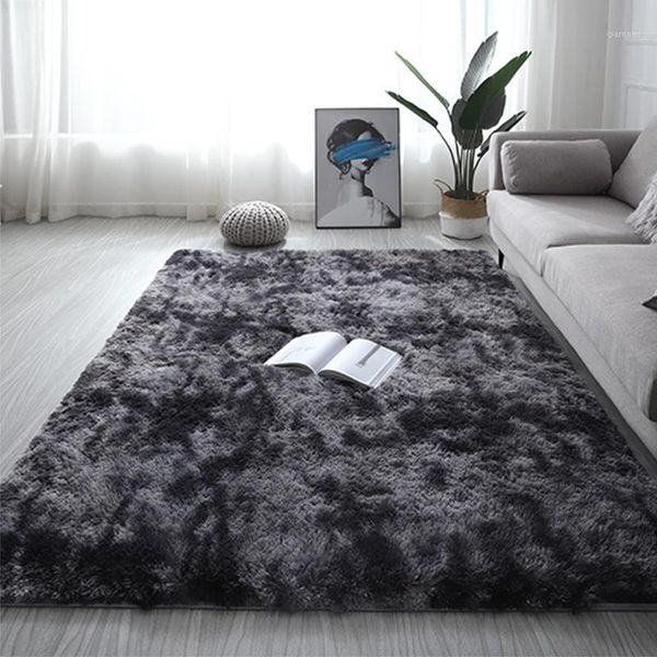 

carpets nordic ins carpet living room coffee table bedroom large area handmade tie-dye rug thickened rectangle plush1