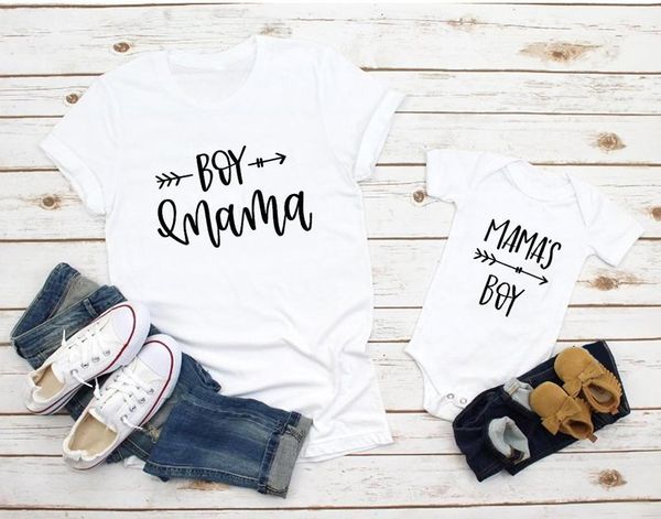 

family matching outfits 1pcs mama little boy baby bodysuit rompers mommy tshirt mom and son clothes look 2021 summer friend shirts1, Blue