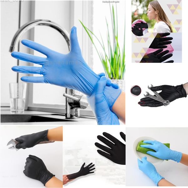 

factorypeywus in 100pcs stock protective glovesnitrile transparent original gloves gloves, powder dis zsx