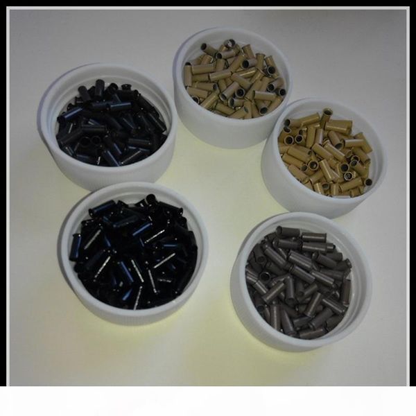 

1000pcs micro copper tube flared copper ring links beads 2.8x2.3x7.0mm or 302660 mm for hair extensions, Black