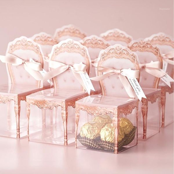 

gift wrap "10pcs creative retro wedding sugar rose gold box pvc with ribbon decorative favor table decor candy boxes"1