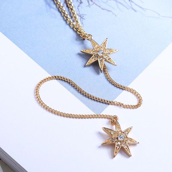 

pendant necklaces kiss me gold color alloy rhinestone star long pendants 2021 minimalist jewelry women bijoux, Silver