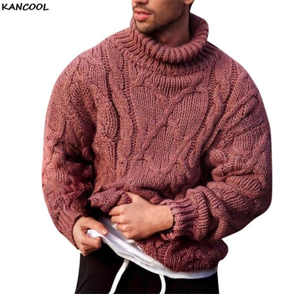 

men's sweaters kancool 2021 winter pullover sweater casual soft and comfortable coat thick warm hand-knitted men, White;black