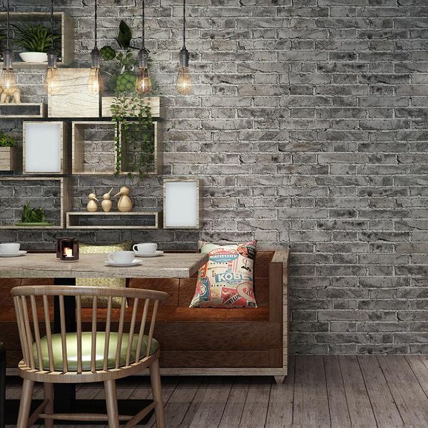 

wallpapers 3d three-dimensional brick antique green wallpaper vintage restaurant clothing store barber shop industrial