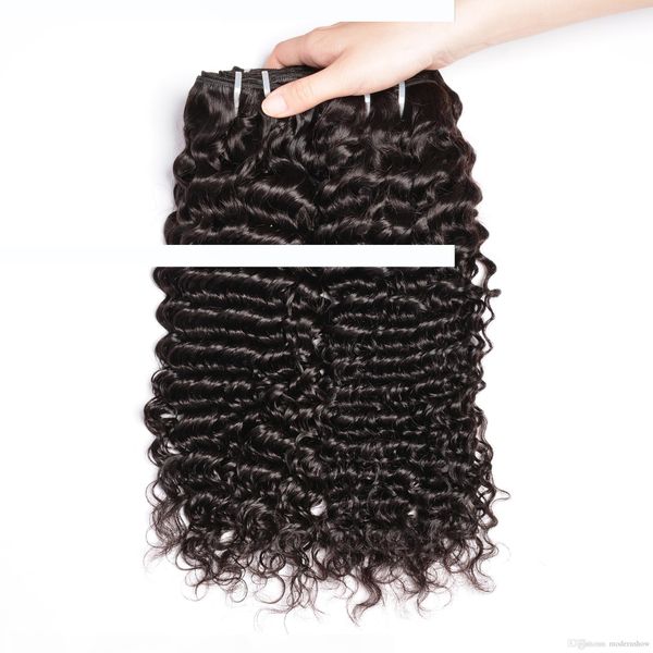 

8a grade brazilian deep curly wave human hair weaves 10-30 inch 3-4 bundles deep wave hairs extensions, Black