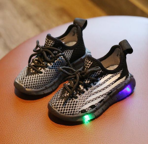 

shoes with light toddler's leisure outdoors casual shoes breathable mesh sneaker sapato kids shoes led children sneaker jllkhr bdetrade, Black