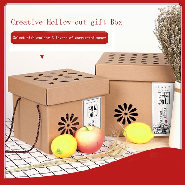 

10pcs/square kraft fruit empty packing carton grade gift box custom gift box kraft carton
