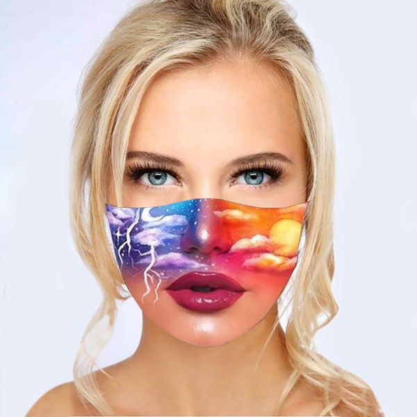 

fashion face mask people expression funny facemask man scum women red lip printed reusable mask in stock