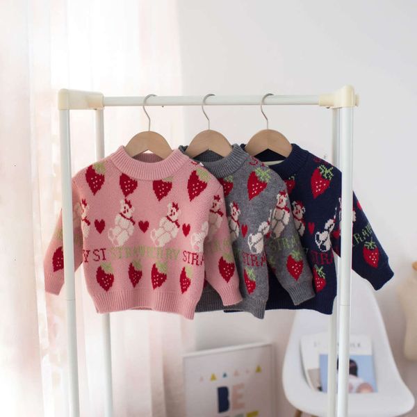 

girls sweater winter mmtkids children's 2020 strawberry bear plush thickened children y436 741f, Blue