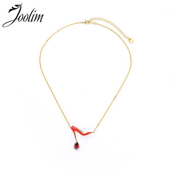 

joolim jewelry wholesale/2020 red high heel shoes-shape pendant necklace high end necklace1, Silver