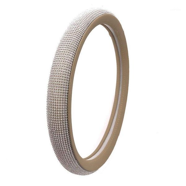 

luxury crystal diamond car steering wheel cover with pu leather bling bling rhinestone covered steering-wheel covers1