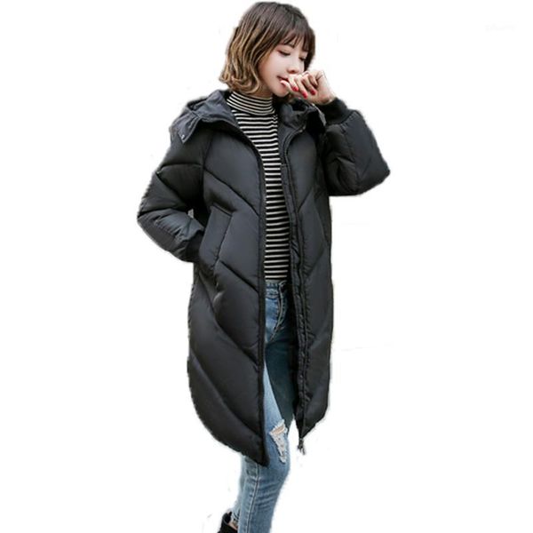 

winter jacket with fur collar warm new design hooded female new women winter coat long parka women outwear coat1, Black