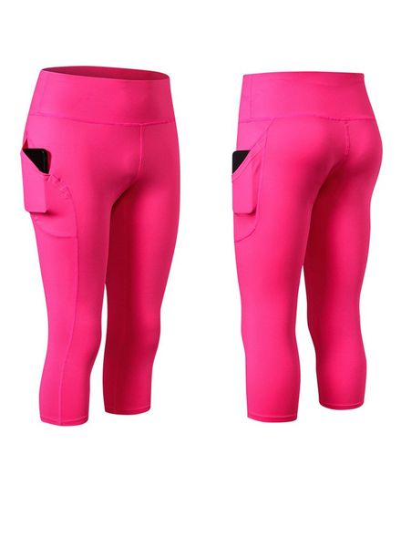 

wholesale new women's yoga pants spring summer satin dye fitness sports cropped tight breathable quick dry 6 colors running leggings, White;red