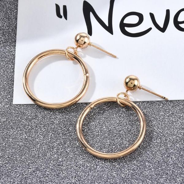 

dangle & chandelier golden silver color big circle drop earrings for women smooth large ring chic wild trendy accessories fashion1