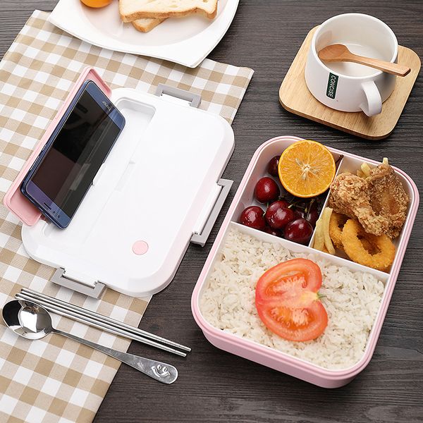 TUUTH Microonde Riscaldamento Lunch Box Creativo Supporto per telefono Bento Box Cena Contenitore per alimenti per bambini Scuola Picnic Impiegati 201016