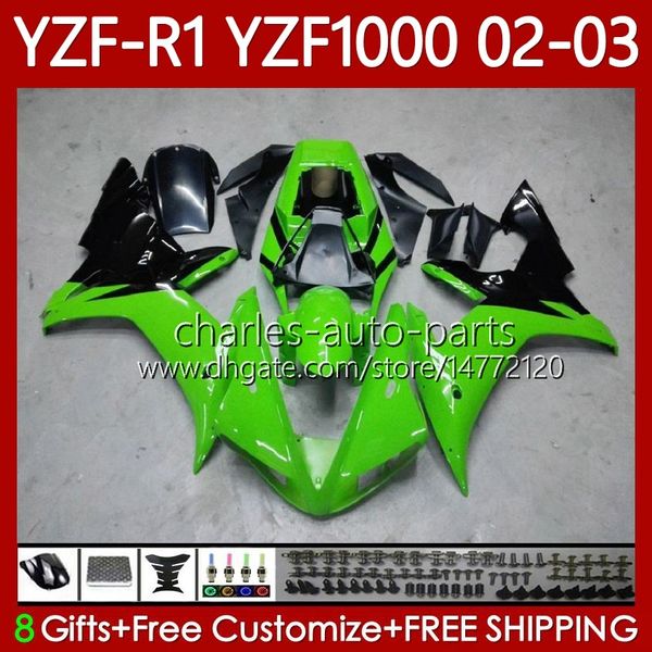Corpo de motocicleta para Yamaha YZF-R1 YZF-1000 YZF R 1 1000 CC 00-03 Bodywork 90NO.12 YZF R1 1000CC YZFR1 02 03 00 01 YZF1000 2002 2003 2000 2001 OEM Green Fairings Kit