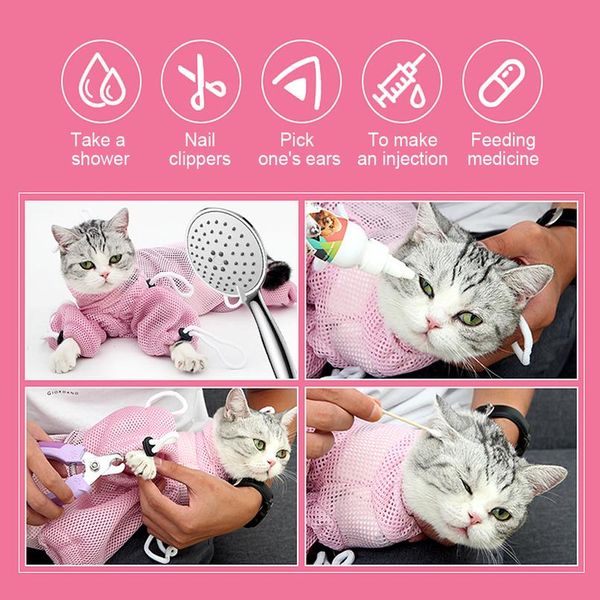 

mesh cat bathing bag cats grooming washing bag cat bath shower clean bag for nail trimming injecting anti scratch bite r bbyqsb