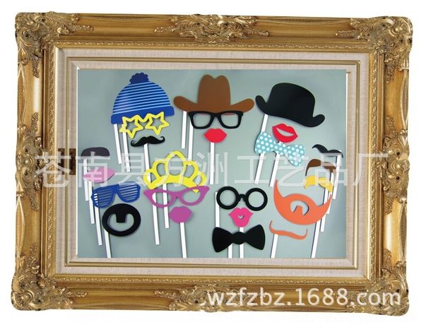 

dlmf2 24-piece set of matching supplies creative p and frame props with funny paper beard p props zspa2