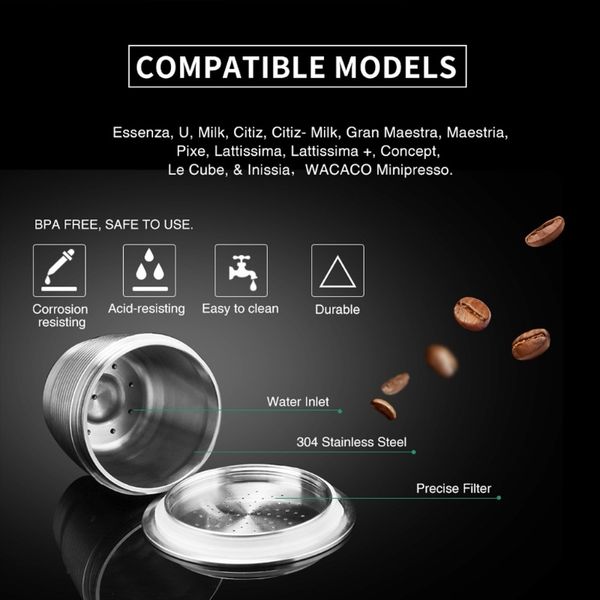 

strong compatibility reusable coffee capsule , stainless steel filters q0109