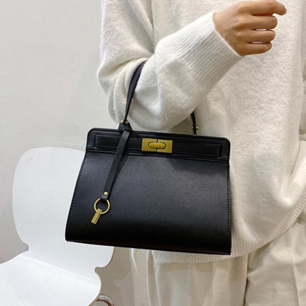

vintage women's bag metal lock luxury women's handbag pu female shoulder bag large capacity women crossbody bags