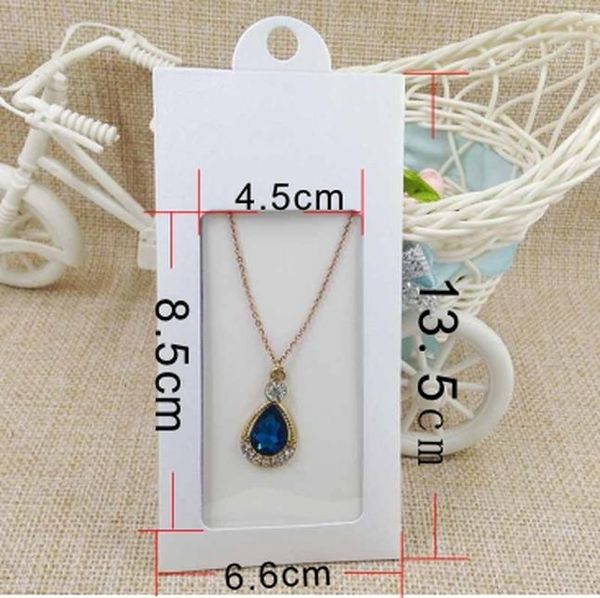 

50pcs multi color paper jewelry package display box window hanger packing box with clear pvc window for necklace earring wmtdlt xhhair