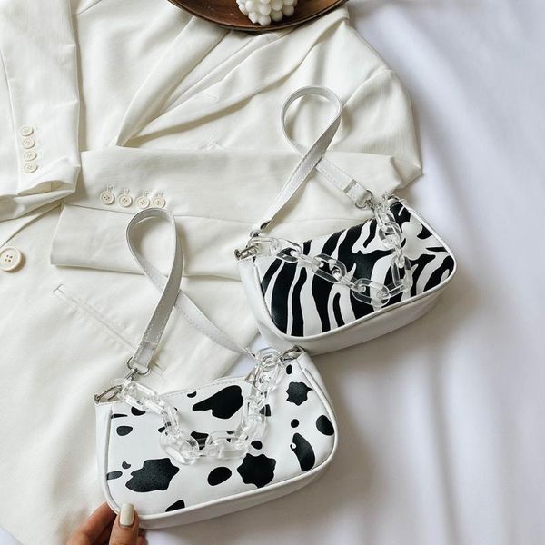 

fashion cow milk print women handbag totes female casual underarm shoulder bags popular simple female daily bag