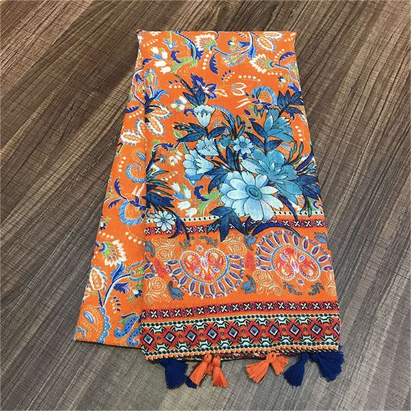 

2021 fashion spring summer ethnic style scarf cotton linen tassel shawl travel seaside thin scarves wholesale, Blue;gray