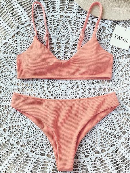 

new arrival women's strap low waist 2pcs bikini set push-up padded brazilian triangle swimsuit swimwear beachwear swimming1, White;black