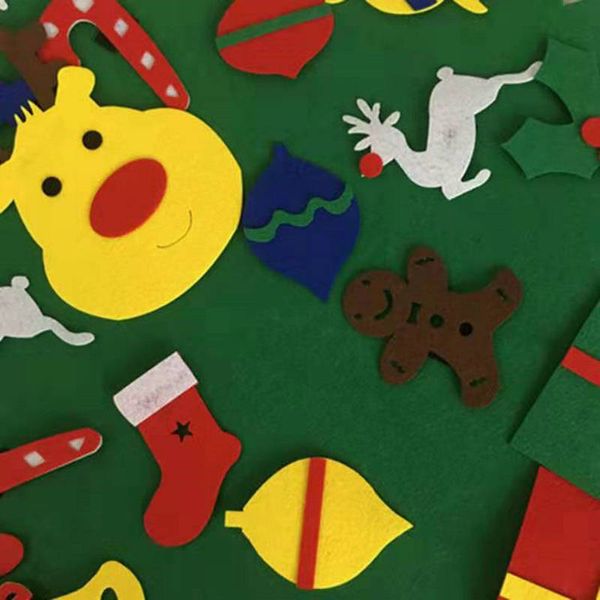

3ft diy felt christmas tree set + detachable 1pack ornaments wall hanging xmas gifts for christmas decorations