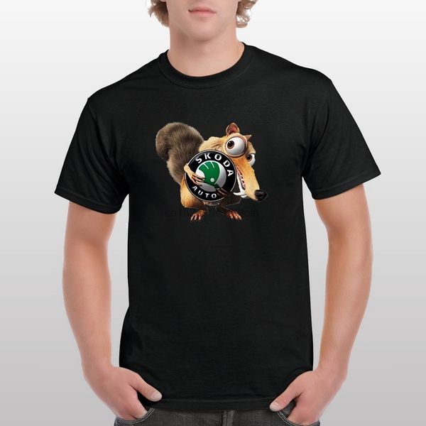 

men cotton t-shirt skoda scrat ice age fun t shirt sport hooded sweatshirt hoodie