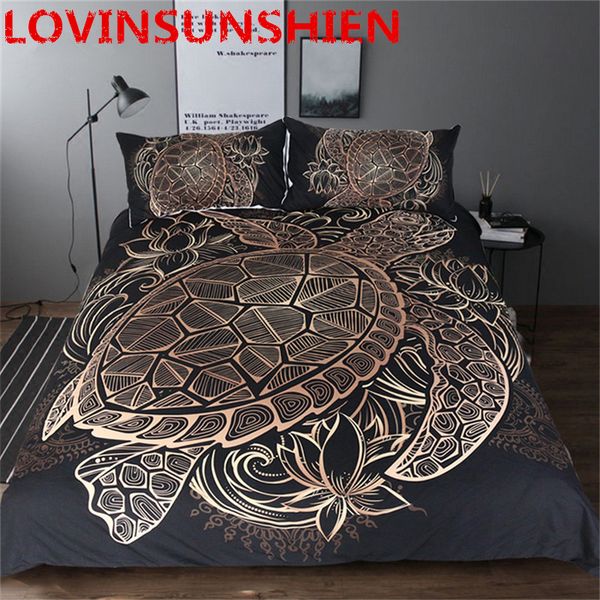

bedding outlet turtles bedding set duvet animal golden tortoise bed cover set king sizes flowers lotus home textiles 3pcs luxury duvet cover