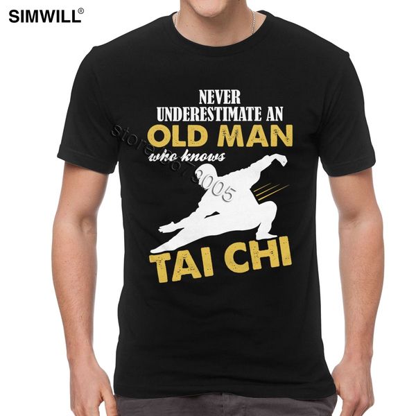 

cool never underestimate an old man who knows tai chi leisure short sleeves tai ji quan sport hooded sweatshirt hoodie men t shirt