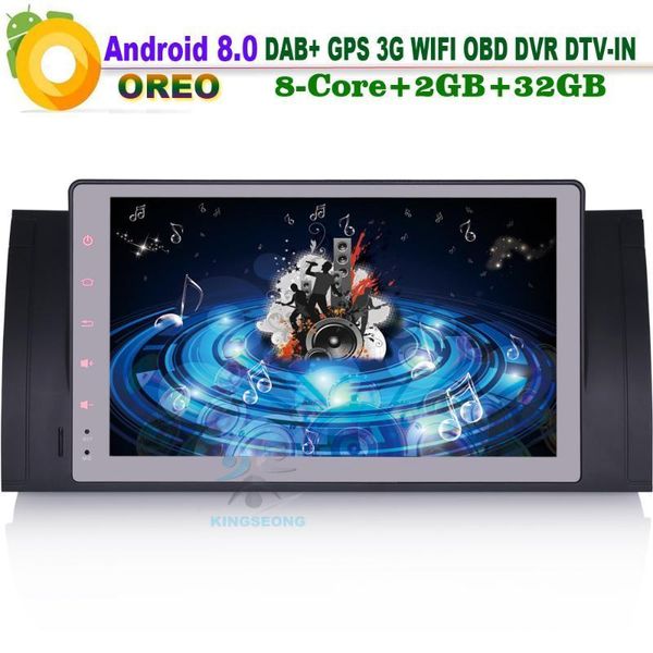 

car audio 9" autoradio android 8.0 dab+ stereo wifi 3g gps obd bluetooth navi dvb-t2 radio player for 5 series e39 e53 m5 x51