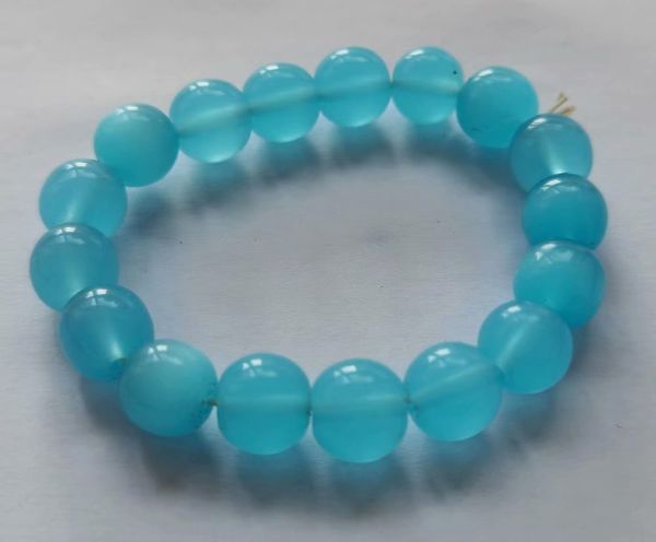 

10 pcs handmade beaded round glass beads stretch bracelet bangle, Golden;silver